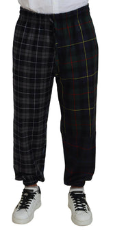 Dolce & Gabbana Multicolor Checkered Wool Men Jogger Pants -   -  Dolce & Gabbana.